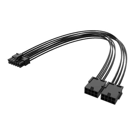 (image for) Akasa AK-CBPW27-30BK PCIe 12-Pin to Dual 8-Pin Adapter Cable, 30cm length